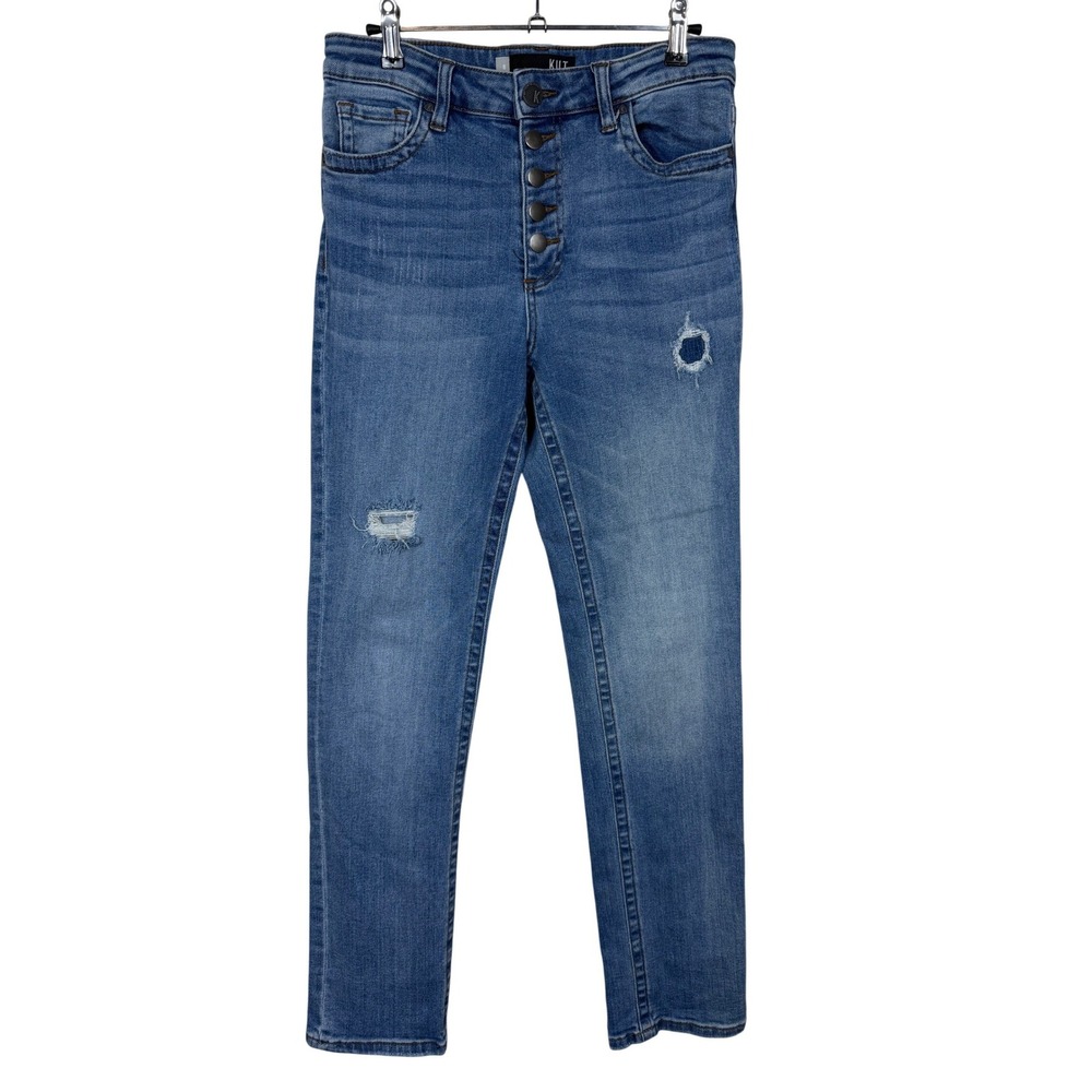 KUT from the Kloth Womens High Rise Skinny Distressed Button Fly Jeans Size 8